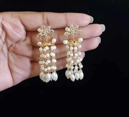 PREORDER Polki Pearl Jhumkas SB17
