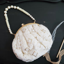 Load image into Gallery viewer, White chikankari batua bag Diamond