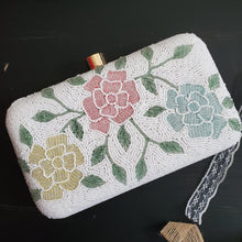 Load image into Gallery viewer, White Embellished Hand Embroidery Bag