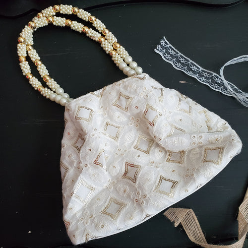 Chikankari Bag White
