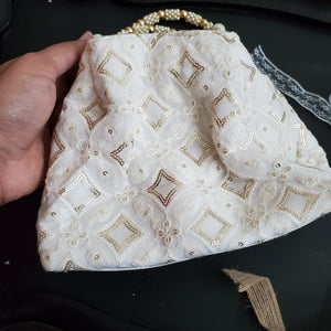 Chikankari Bag White