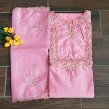 Load image into Gallery viewer, 2 PC Top n Dupatta Pink Embroidery Set TP12