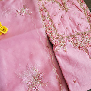 2 PC Top n Dupatta Pink Embroidery Set TP12