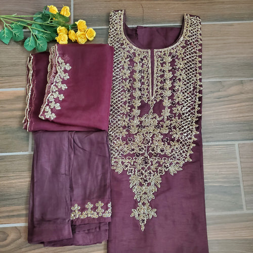 Heavy Work Chocolate Kurti Set TP11