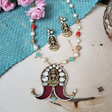 Load image into Gallery viewer, Neelima Lakshmi Puligoru Necklace Set Ruby