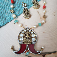Load image into Gallery viewer, Neelima Lakshmi Puligoru Necklace Set Ruby