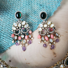 Load image into Gallery viewer, Neelima Polki Mehendi Victorian Polish Choker Set