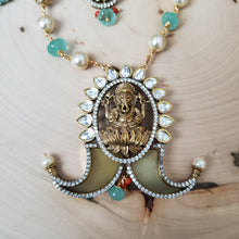 Load image into Gallery viewer, Bhavya Ganesha Puligoru Necklace Set Yellow