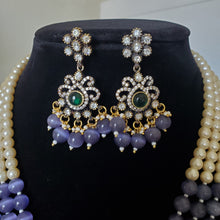 Load image into Gallery viewer, Gautami Purple-Pearl Long Maala Set