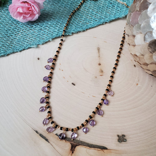 PREORDER Purple Bead Black Bead Chain A22