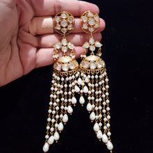 Load image into Gallery viewer, Long Polki Tassel Earrings