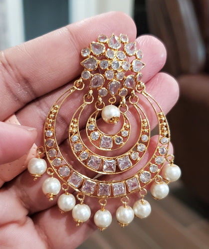 PREORDER Polki Pearl Chandbalis