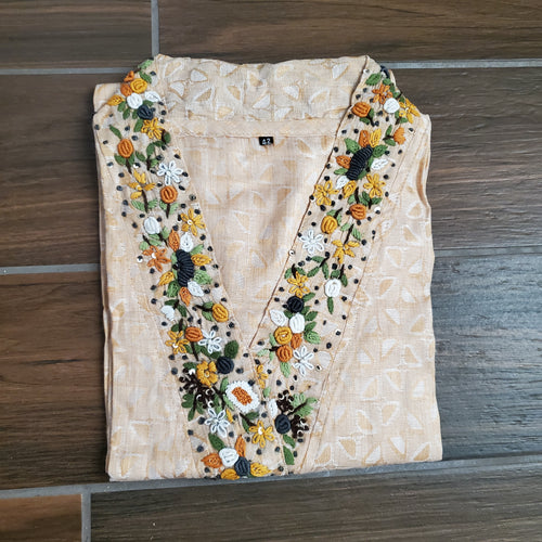 Beige 2 pc kurti set