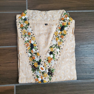 Beige 2 pc kurti set