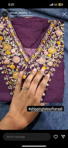 Anu PREORDER PC Top n Dupatta Purple Embroidery Set TP12
