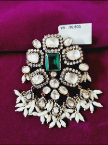 92.5 Silver Moissanite pendant With Gold Plating