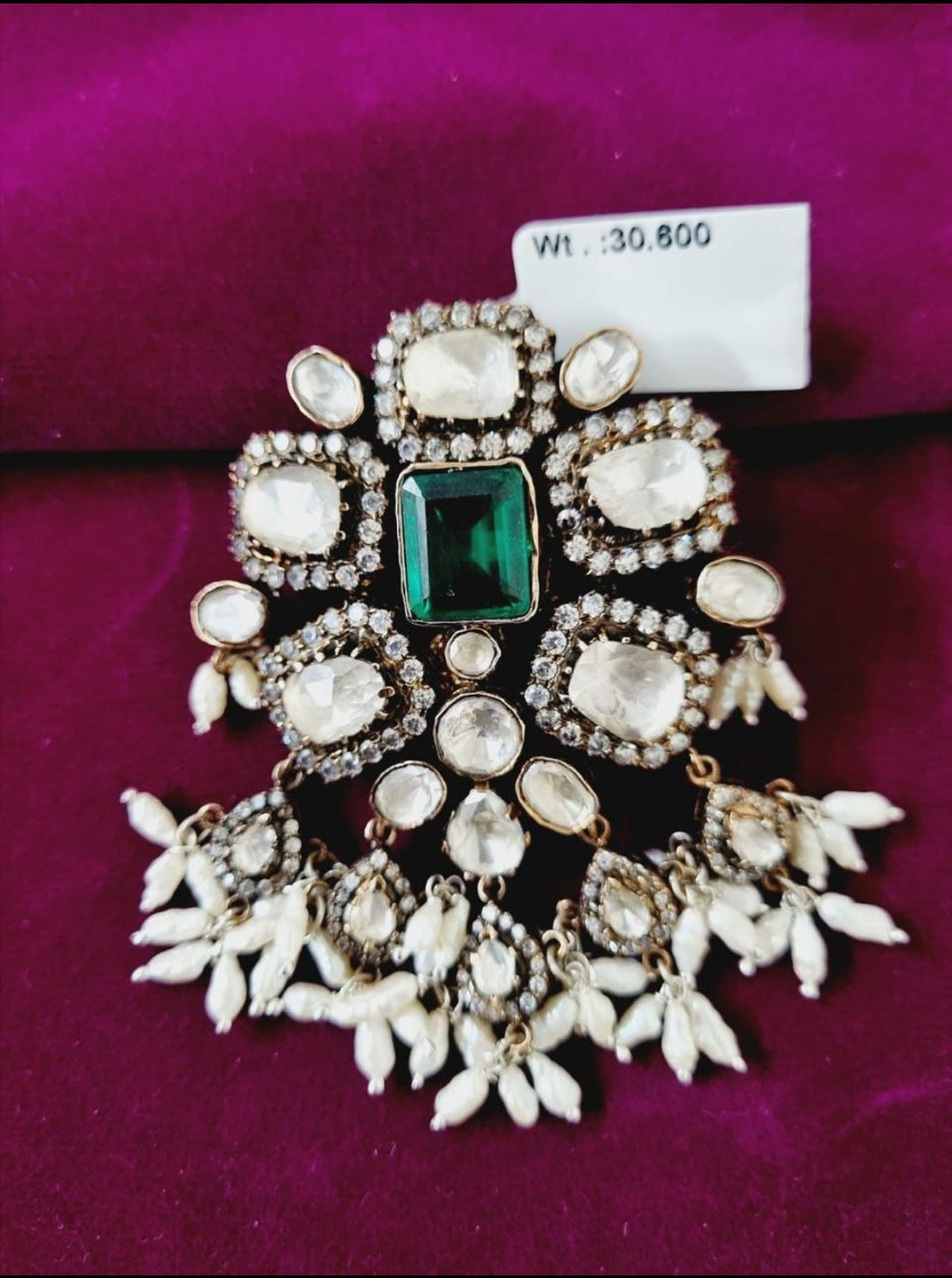 92.5 Silver Moissanite pendant With Gold Plating