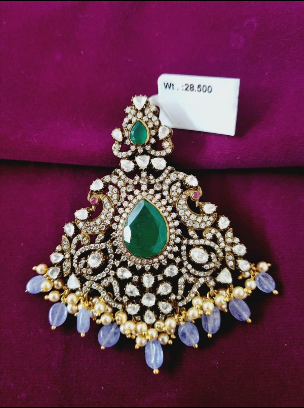 92.5 Silver Moissanite pendant With Gold Plating