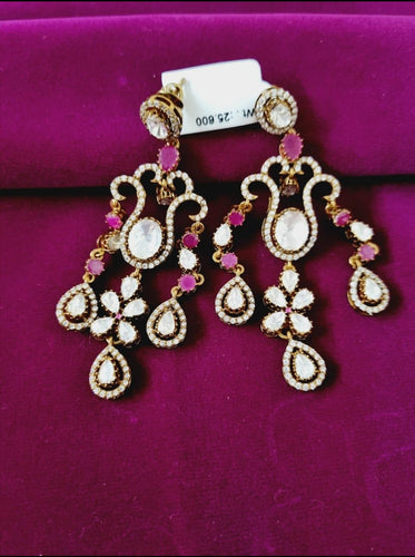 PREORDER 92.5 Silver Moissanite Earrings With Gold Plating