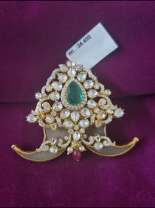 92.5 Silver Moissanite Pendant With Gold Plating