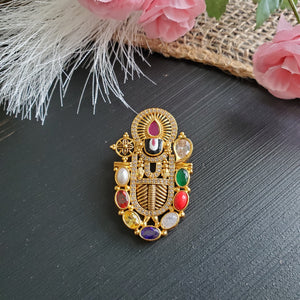 PREORDER 92.5 Silver CZ Balaji Pendant With Gold Plating