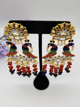 Load image into Gallery viewer, Multicolor Peacock Earrings With Gold Plating