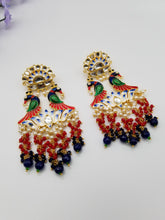 Load image into Gallery viewer, Multicolor Peacock Earrings With Gold Plating