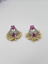 Load image into Gallery viewer, Rachana P Antique Chand Earring With Matte Rhodium Plating