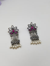 Load image into Gallery viewer, Reserved For Sowjanya Oxidised Earrings with Pearl drops