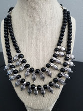 Load image into Gallery viewer, Indo Western Mala Necklace With Oxidised Plating