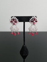 Load image into Gallery viewer, Cz Classic Earring With Rhodium Plating
