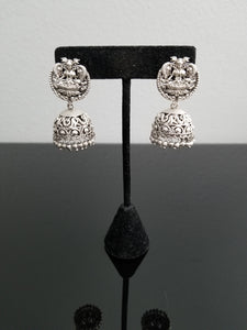 Reserved For Sanjana Antique Jhumkis With Matte Rhodium Plating