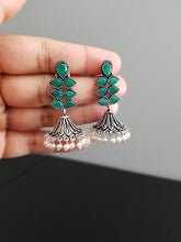 Load image into Gallery viewer, Reserved For Seeta R Indo Western Jhumkis With Oxidised Plating cd15