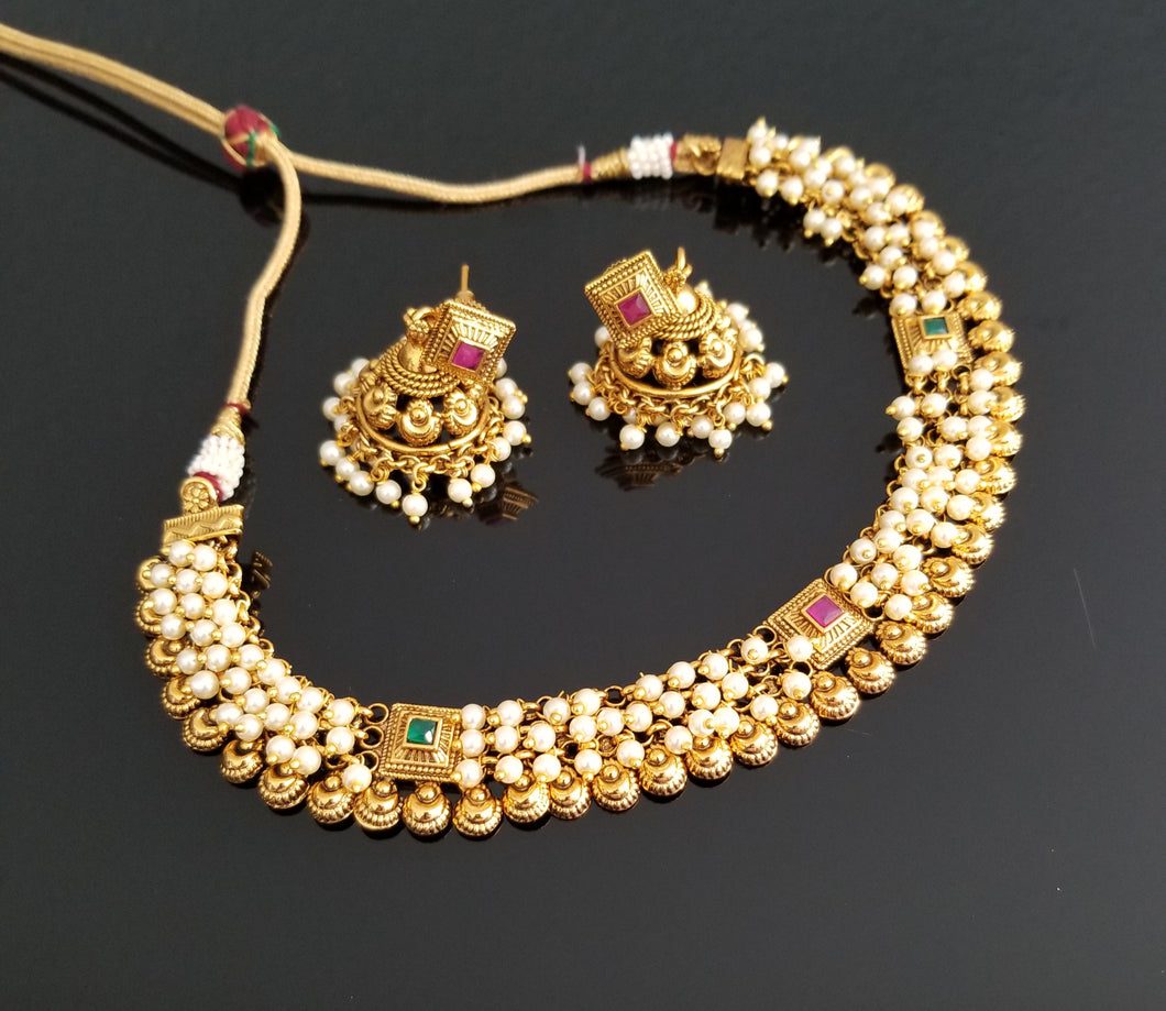 Reserved For Maha Lakshmi Antique Delicate Necklace With Gold Plating 6404