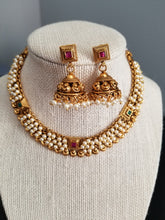 Load image into Gallery viewer, Reserved For Maha Lakshmi Antique Delicate Necklace With Gold Plating 6404