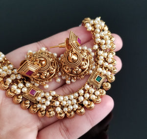 Reserved For Maha Lakshmi Antique Delicate Necklace With Gold Plating 6404