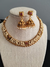 Load image into Gallery viewer, Reserved For Sadhana Reddy, Sowjanya, Hrushmita And Seeta Ramkumaran Antique Delicate Necklace With Gold Plating FL17