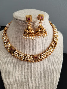 Reserved For Sadhana Reddy, Sowjanya, Hrushmita And Seeta Ramkumaran Antique Delicate Necklace With Gold Plating FL17