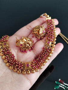 Reserved For  V Meena Ravi Antique Delicate Necklace With Gold Plating 6404
