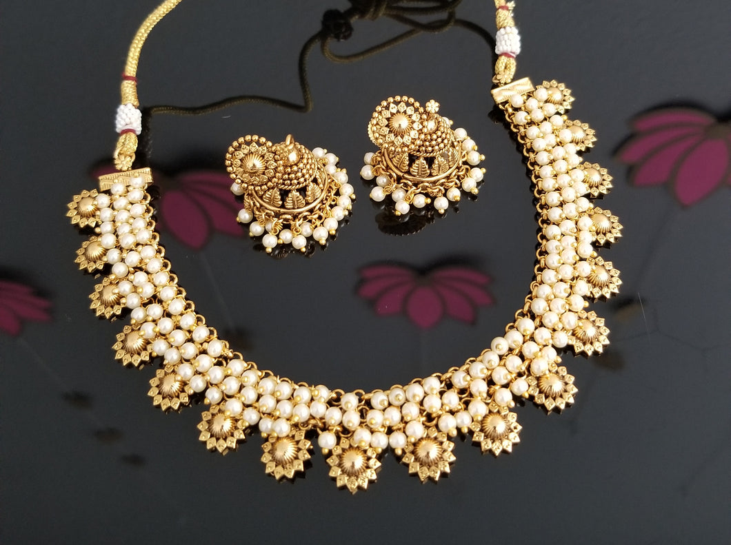 Reserved For Samyu Mannava  Antique Classic Necklace With Gold Plating
