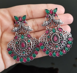 Indo Western Chand Earring With Oxidised Plating AG1