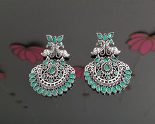 Load image into Gallery viewer, Reserved For Likhita Palavali Indo Western Chand Earring With Oxidised Plating AG1