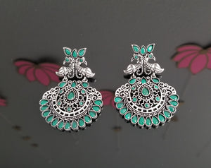 Reserved For Likhita Palavali Indo Western Chand Earring With Oxidised Plating AG1