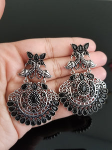 Reserved For Sowjanya Indo Western Chand Earring With Oxidised Plating AG1