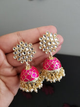 Load image into Gallery viewer, Indo Western Jhumkis With Gold Plating T16