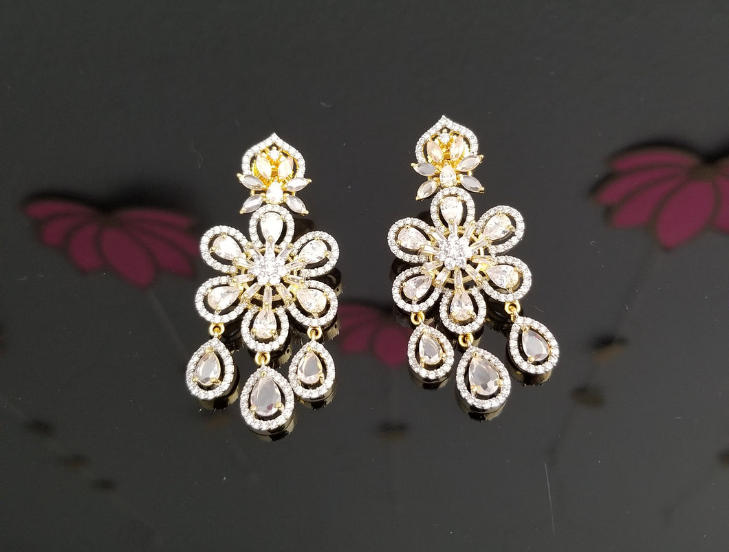 Neelima CZ Classic Earring With 2 Tone Plating T20