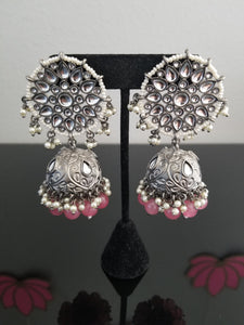 Indo Western Jhumkis With Black Plating T22