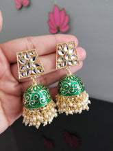 Load image into Gallery viewer, Indo Western Jhumkis With Gold Plating cd18