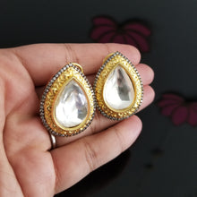 Load image into Gallery viewer, Big Drop Shaped Kundan studs