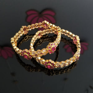 Cz Classic Bangles With Gold Plating bg8